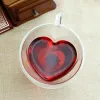 Heart Love Shaped Glass Mug Couple Cups Double Wall Heat-Resisting Wine Glasses Tea Cups Milk Espresso Coffee Mug Drinkware