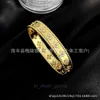 High end designer bangles for vancleff High version V Golden Wide Edition Kaleidoscope Bracelet Thick Plated 18K Gold Light Luxury and Luxury Sense Original 1to1