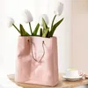 Vases Handbag Flower Vase Ceramic Artificial Dried Pot Shopping Basket Bag Arrangement Ornaments Table Decoration