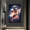 Space Astronaut Speel basketbalvuur Ball kleurrijke sportposter canvas schilderen muurkunst voor woonkamer thuis decor cuadros