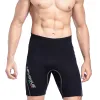 Calça de 2 mm de neoprene masculino masculino shorts pretos super esticados esbelto protetora solar calças quentes de lavagem de lavagem de lavagem sxl sxl