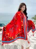 Lenços de viagem férias de férias vintage feminino casual lenço de seda estampa floral sarongue praia shawl lady lady protetora bandana hijab scarve pareo