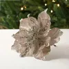 Dekorativa blommor 22 cm Champagne Flower Pendants Xmas Tree Ornaments God juldekoration Happy Year Accessories