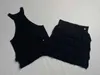 ツーピースドレスデザイナーXiangxiangjia 2024春/夏の新しい黒いセット、エレガントで贅沢、女性用高度なスタイルのケーキスカート編みセット1VIP