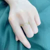 Cluster Rings Double Fair Dainty For Women 2024 Thin Midi Finger Ring Jewellry Cubic Zirconia Accession Fashion Jewelry Wholesale R237