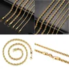 Chains 2-6Mm Twisted Singapore Gold Chain Necklace Stainless Steel Never Fade Waterproof Choker Men Women Fashion Jewelry Drop Deliv Dhfwt