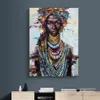 Afriques Reine Black Femme Affiches et imprimés Modern Toile Art Wall Painting For Living Room Home Decoration Unframed214V