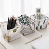 Opvouwbare zonsopslag opslagmand schattig printcosmetica container multifunctionele katoenen linnen opslagmand desktop organizer