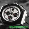 Famous AP Wrist Watch Royal Oak Offshore 26400 Diâmetros 44mm Um Difícil de Fundamento Branco Branco Placa de Tempo Black Planda Face Complete Conjunto