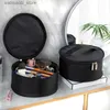 Sacs de cosmétiques Round Imperproofing Cosmetic Sac Femmes Organisateur de voyage de grande capacité Black Zipper Femme Makeup Wash Pouche de toilette Case de beauté L49