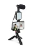Kit vidéo de smartphone professionnel Microphone LED Light Trépied Holder for Live Vlogging Pographie YouTube Filmmaker Accessoires Trip2355640