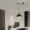 Lampadini bianchi di pranzo Black Lampade a braccio lungo pieghevole Lampade moderne il lampadario a roccia retrattile minimalista il lampadario interno