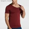 Sweats à capuche pour hommes T-shirt d'été à manches courtes à manches fraîches et à glace respirante en soie en soie sans couture décontractée.