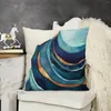 Pillow Abstract Blue With Gold Throw Christmas Pillowcase Sofa Decorative Covers For Living Room