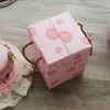 Wrap regalo 2 dimensioni 5 pezzi di vino fiore scatola di carta in stile alto rosa con candela candela caramella per biscotti cioccolato imballaggio