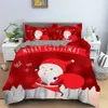 Christmas Bedding Set 3D Printed Santa Claus Duvet Cover Set King Queen Single Double Size Kids Bedding Set No Bed Sheet