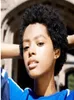 Parrucche ricci di capelli umani corti per donne a macchina piena fatta afro stravaganti pixie taglio wig6833181