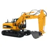 Huina 1535-1 Remote Control Engineering CAR Semi-legering speelgoed Remote Control Electric Excavator met grijperboor Boor volwassen speelgoedcadeau