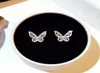 Super Glittering new ins fashion luxury designer diamond zircon lovely beautiful butterfly stud earrings for woman girls7261352