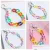 Keychains coloridos colorf acrílico link plástico cadeia ChainChain Color Handmade Tecla Ring for Girls Bolsa Drop Drop Fashion Acces dhqxt