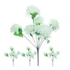 Dekorativa blommor 4 Bundle Tombstone Cemetery Bouquet Chrysanthemum Bouquets Flower Decoration Artificial Plastic White