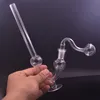 Pipes de bulles d'eau en gros de la main Pipe de verre du brûleur d'huile portable 14 mm femelle pyrex épais plate-forme de baisse du système de tuyau de tabac en verre avec tuyaux d'ongle à huile mâle