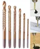 6pcs com revestimento de titânio HSS Bit Bit Bit Drill Drill elétrico Era em orifício de metal Greia de serra Brills de perfuração de madeira Carpenter Woodwork1235629