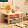 Organisateur de bureau Organisateur Ordinateur Bureau de bureau Booster Stand Study Makeup Supply Office Supplies Wooden Shelf Bureau Rangement Divers Rangement