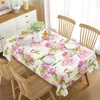 Floral Tablecloth Beautiful Flowers Rectangular Table Cover Dining Room Banquette Kitchen Outdoor Picnic Wedding Decoration