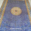 카펫 6'x9 '손 매듭 페르시아 블루 동양 메달리온 Yilong Rug (ZQG690A)