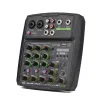 Mixer 4channel Audio Mixer Mixing Console Led Screen Builtin Soundcard Usb Bt Connection with 2band Eq Gain Delay Repeat Control