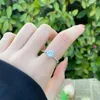 Cluster Rings JRR 925 Sterling Silver Green Color Round Cut Real 1ct Moissanite Diamonds Gemstone Engagement Ring Fine Jewelry