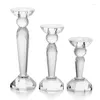 Candle Holders Crystal Transparent Glass Candlestick Home Decoration Centros De Mesa Para Boda Wedding Centerpieces For Tables