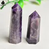 Estatuetas decorativas sonham ametha de cristal vara natural pedra gemar pedra roxa quartzo coluna decoração wicca bruxcchakra