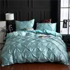 Ensembles de literie pure Silk Silk Set Home Textile King Size Bed Bedclothes Couvrette Plat Détage