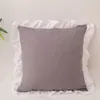 Kudde Solid Pillow Case för soffa täckning med ruffles heminredning kontorsbädd