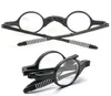 Okulary przeciwsłoneczne Przenośne małe składane okulary czytania dla mężczyzn kobiety retro okrągłe okulary presbyopia z obudową TR90 Ultra Light3810614