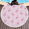 Handduk rosa flamingo mode runda strandhanddukar sommar tjockt bad mikrofiber tyg 150 cm storlek simning rese sport vuxna barn