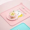 Table Mats Silicone Children's Dining Mat Waterproof Oil Proof Primary School Lunch Anti Scalding Bowl