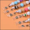 Key Rings Sile Bead Retractable Badge Reel Bpa Colorf Teething Chains Id Holder Belt Clip Jewelry Gift Drop Delivery Dh1Jx