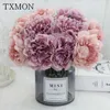 Decorative Flowers 6 Heads Carnation Holding Bouquet Mother's Day Simulation Silk Home Decoration Wedding Artificial Fake Ornaments