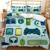 Bettwäsche -Sets Gamepad Kamera Digital bedrucktes Set Spielkonsole Duvet Cover Bett Quilts Blaue Bettwolken Gaming -Geräte Home Textiles