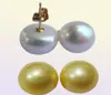 natural HUGE 1213MM SOUTH SEA GOLDEN STUD PEARL EARRING 14KT7801207