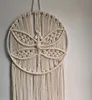 1 st macrame muur hangend libel tapijt, muur kunstdecor handgemaakte geweven boho ornament muurhanger voor kantoorslaapkamer apartmannen