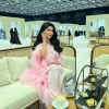 Wspaniałe ciężkie pióra sukienki na bal maturalne 2023 Różowe luźne kostki na Bliskim Wschodzie sukienki wieczorne Formalne suknie imprezowe Promocja