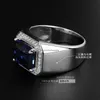 Royal Sapphire Ring Mens Trendy Pure Pure Silver Dominant Emerald Diamond Live Mouth Gift