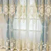 Kurtyna prosta europejska pełna zaciemnienie dwuwarstwowa tkanina zintegrowana nowoczesna sypialnia do sypialni haftowany tiul zwyczajowy