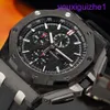 Ultimo orologio da polso AP Royal Oak Offshore Series Meccanico automatico da uomo in carbonio forgiato 44mm Display del tempo Nastro ad anello in ceramica Luce notturna impermeabile 26400