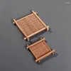 Table Mats Japanese Bamboo Cup Mat Tea Ceremony Accessories Square Insulated Teacup Decoration Jewelry Display Tray