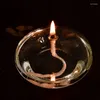 Bandlers Transparent Glass Huile Lampe à chandelle Cande à bougie à la bougie à main